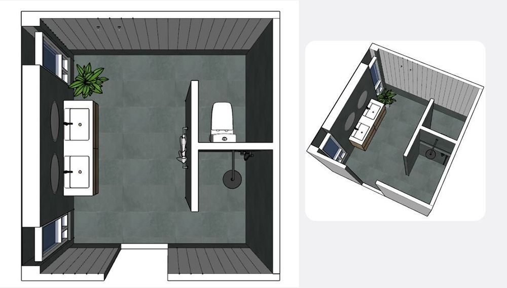 An Aerial View Of A Room And A Floor Plan Of A Room — Chandolin Construction In Robin Hill, NSW