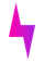 Purple and pink gradient lightning bolt.