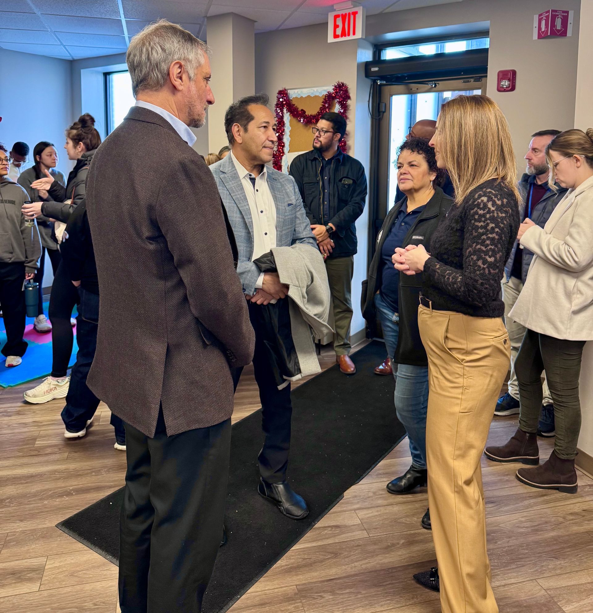 People talking at the event.