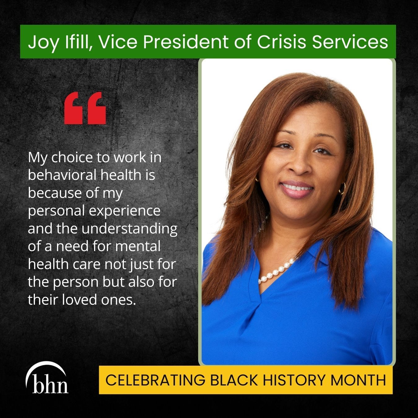 Joy Ifill, Vice President of CBHC Crisis Services