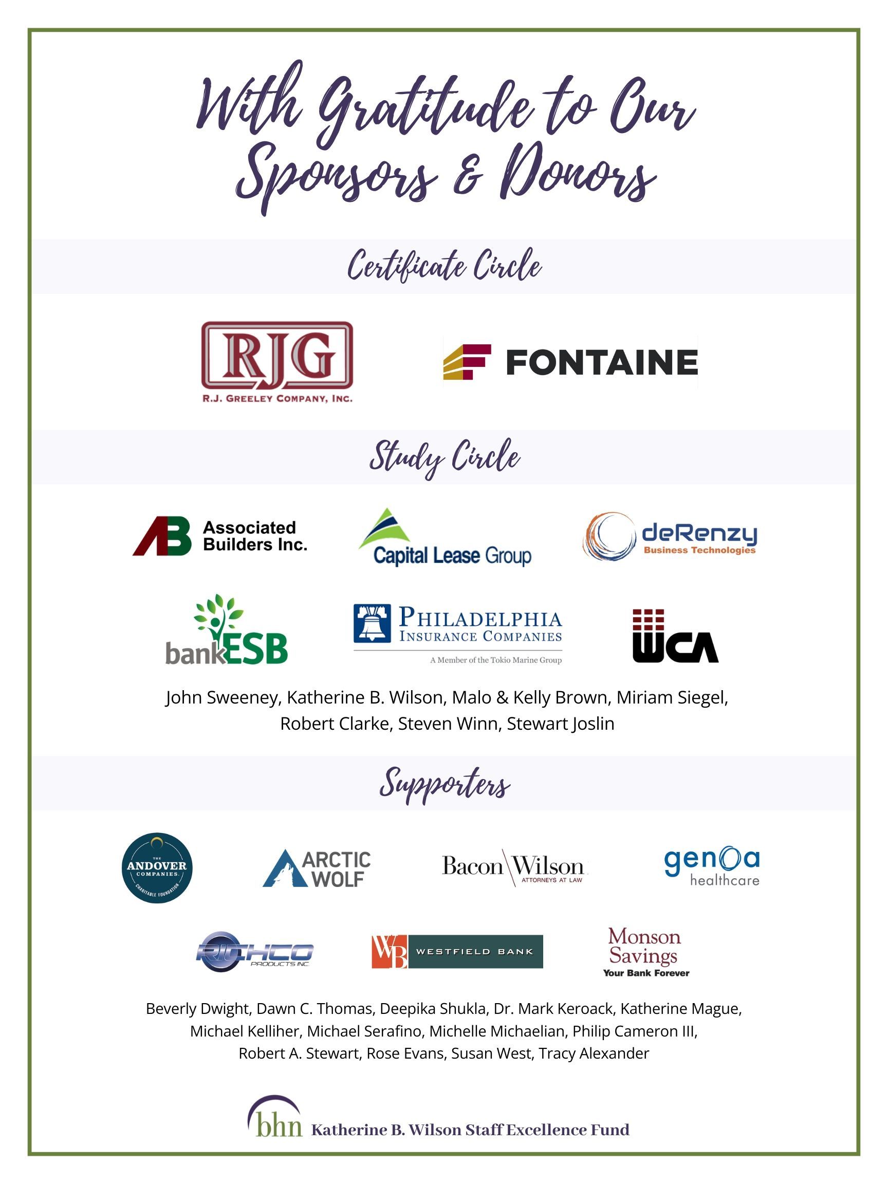 Sponsor thank-you poster with multiple company logos on a white background.