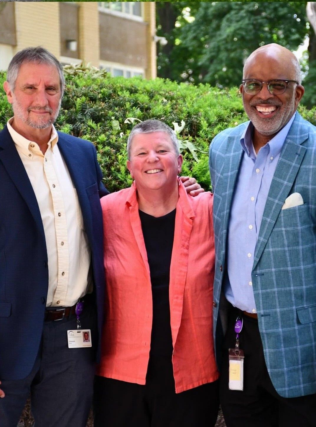 Steve Winn, BHN President & CEO, Rose Evans, BHN Sr. VP, and Tony Boswell pose together for a photo at the event.