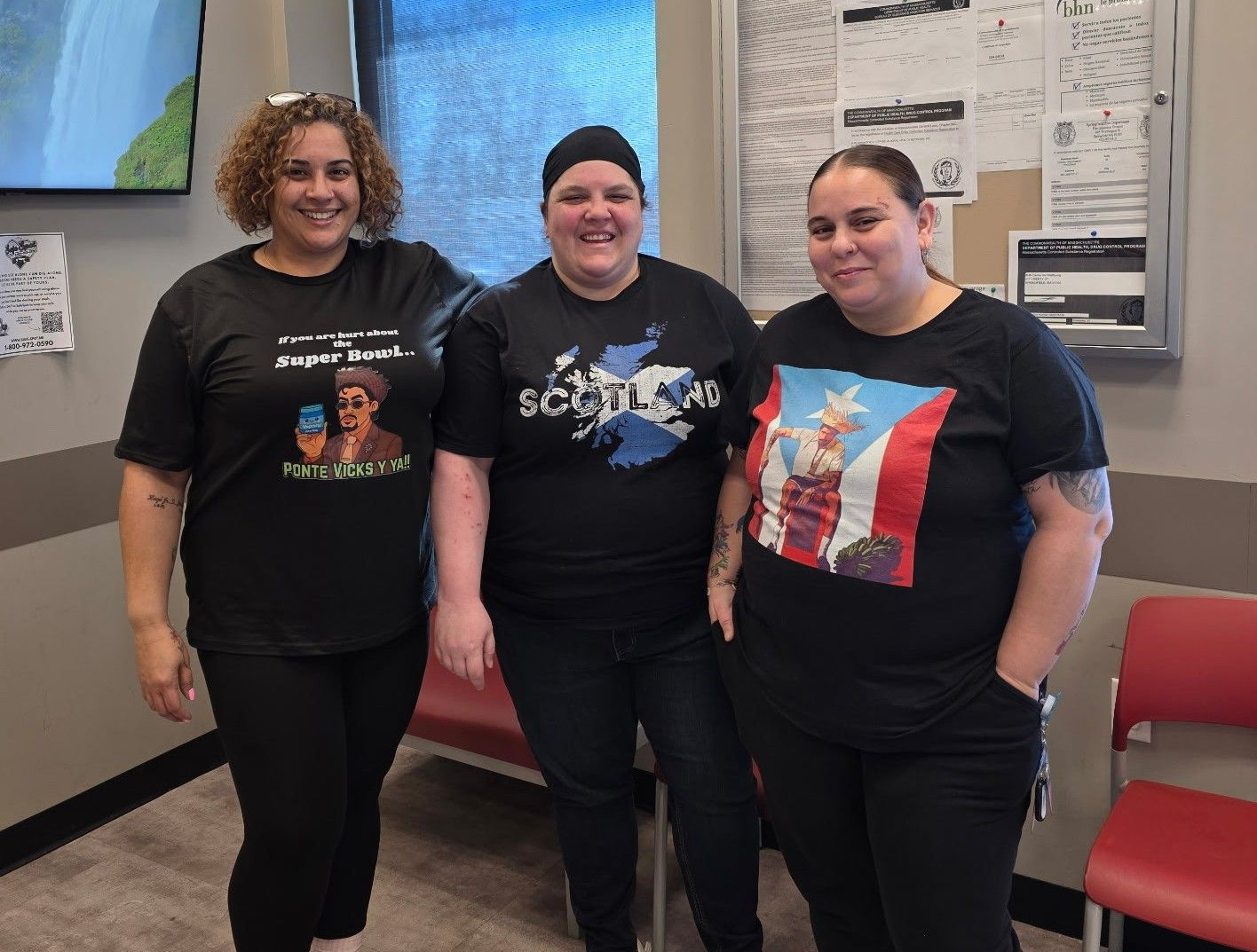 The Springfield MAT clinic team celebrated Humanity Week by wearing clothing that reflects their cultural heritage.