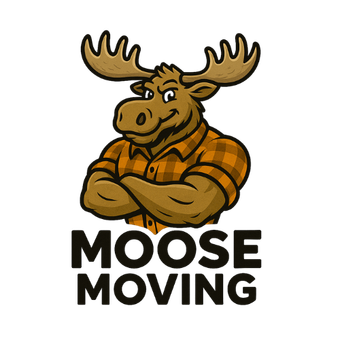 The moose is wearing a plaid shirt and has his arms crossed.