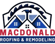 The logo for MacDonald Roofing & Remodeling shows a house and a hammer.