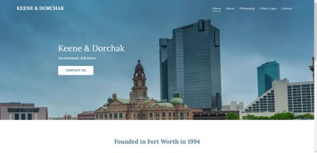 Screenshot of fort worth investment advisor website