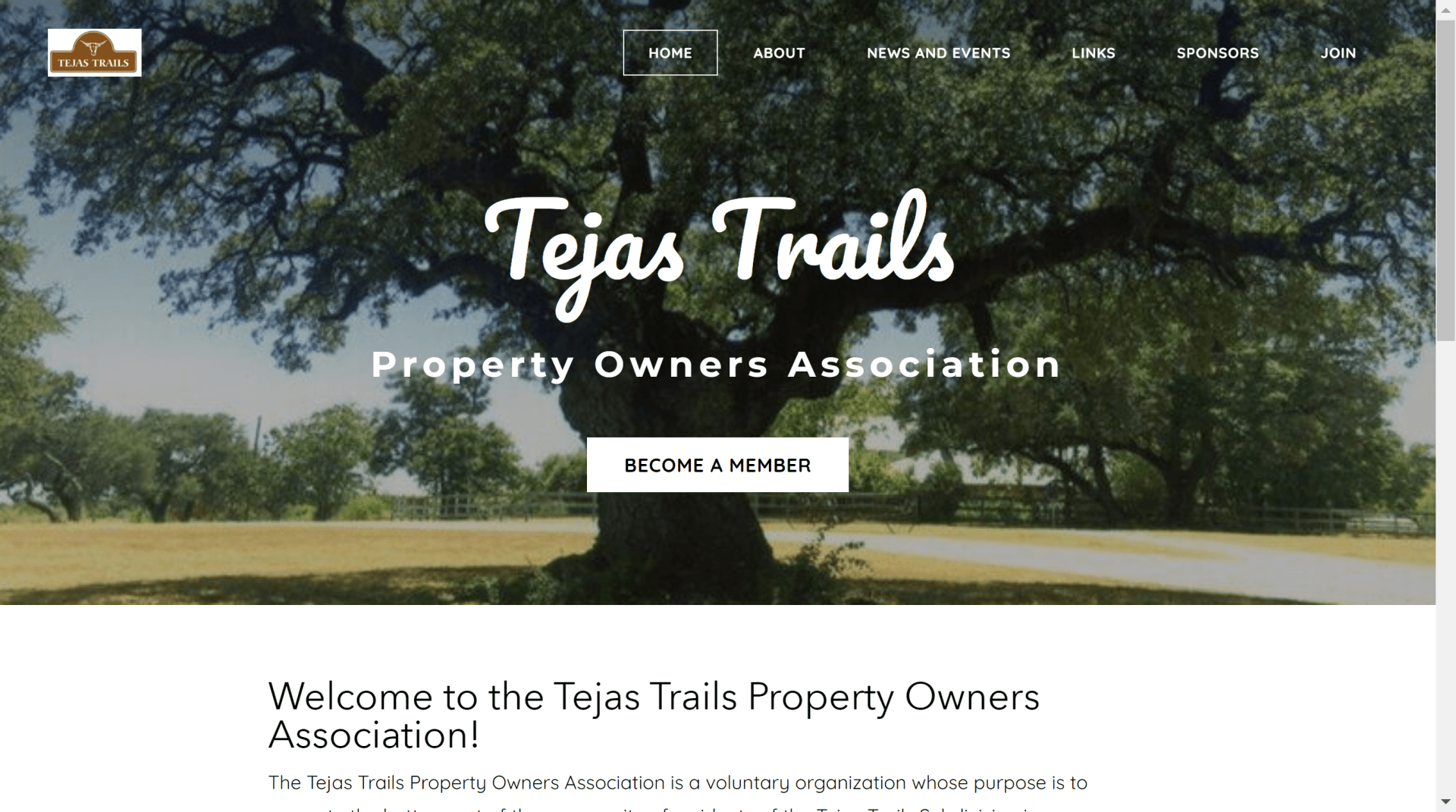 Tejas Trails POA home page