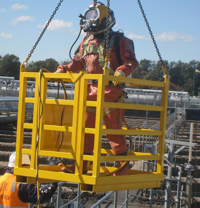 diver in confined space