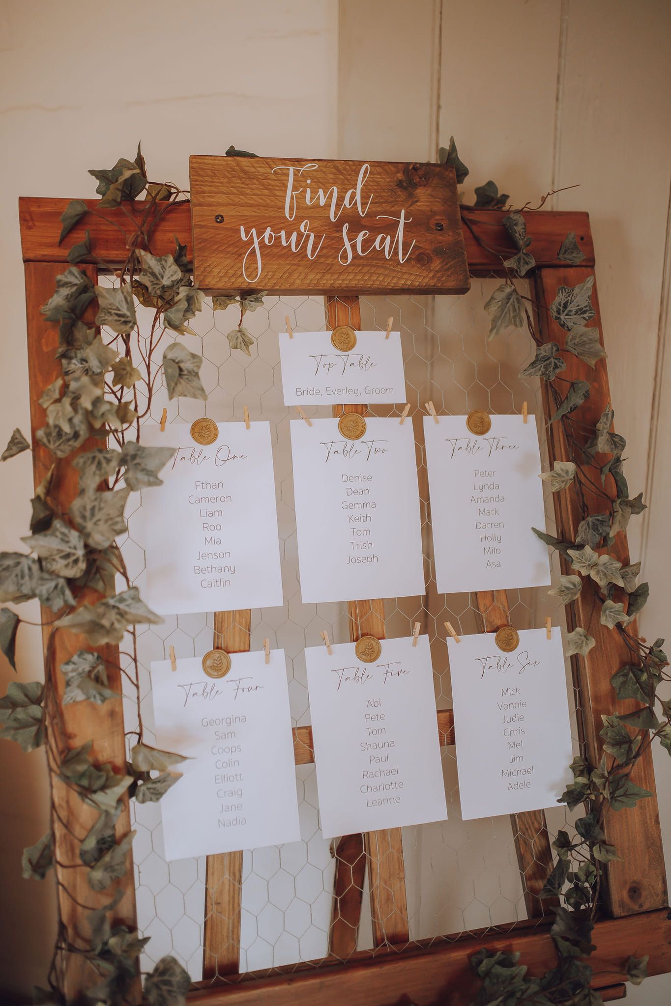 wooden wedding, rustic wooden decor, floral wedding seating chart