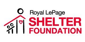 The logo for the royal lepage shelter foundation is red and black.