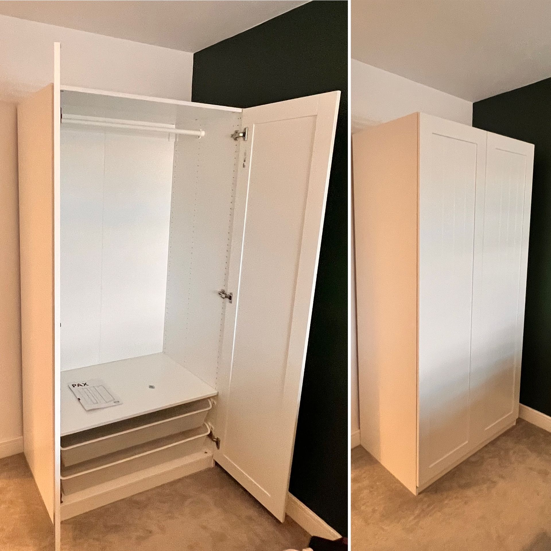 Ikea PAX wardrobe assembled