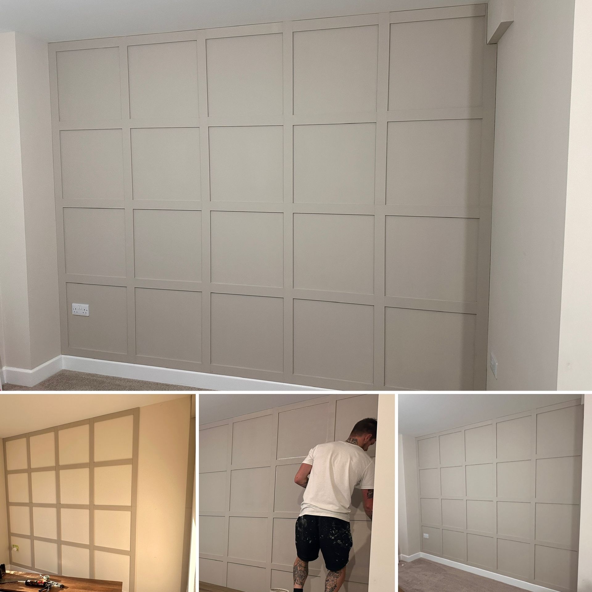 Full wall square panelling