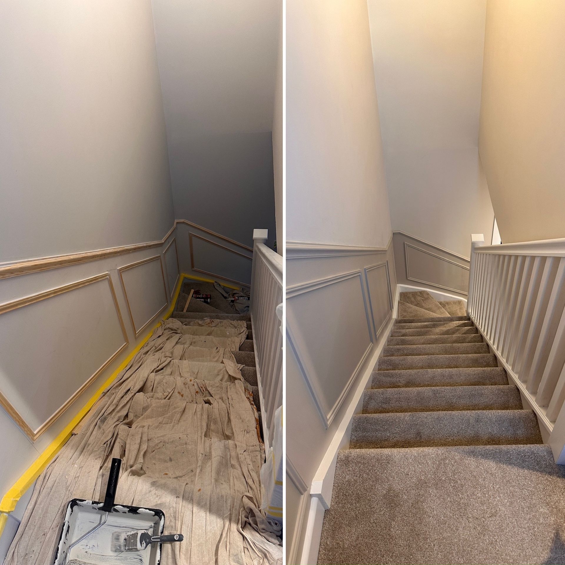 Hallway lower panelling and full paint