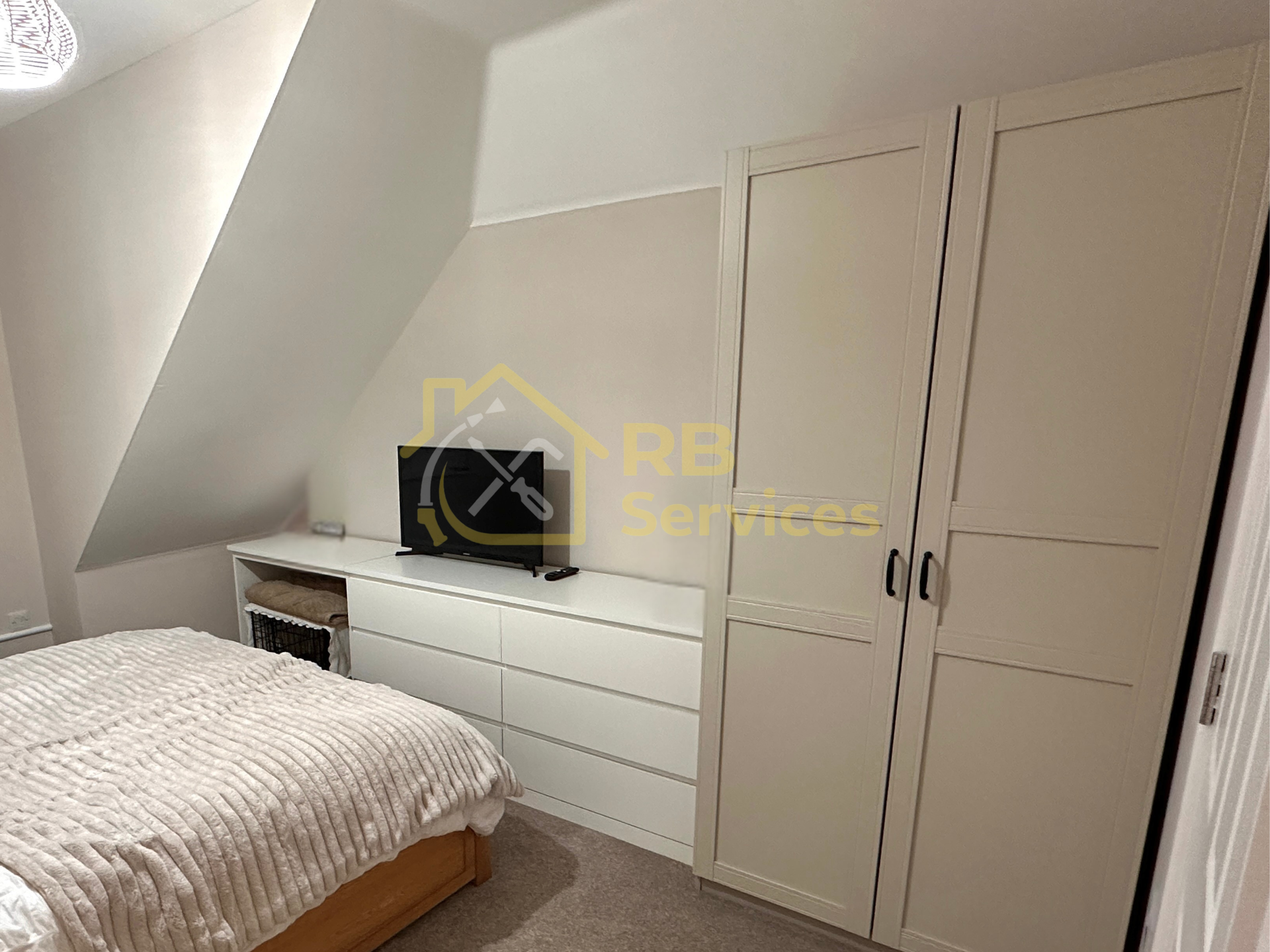 Ikea PAX wardrobe and Malm chest of drawers assembled