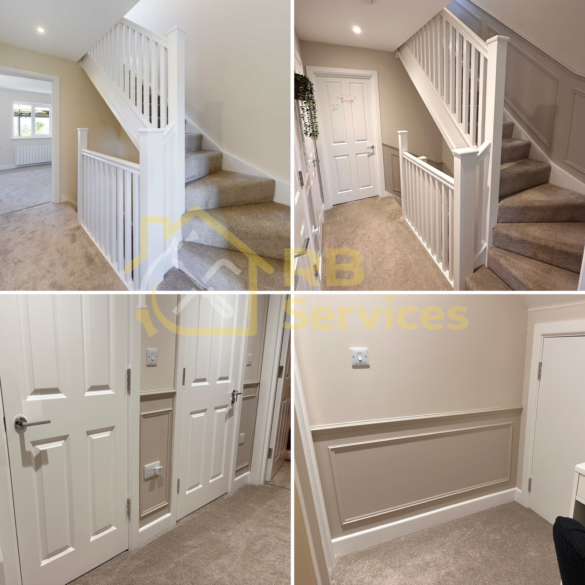 Landing lower panelling and paint