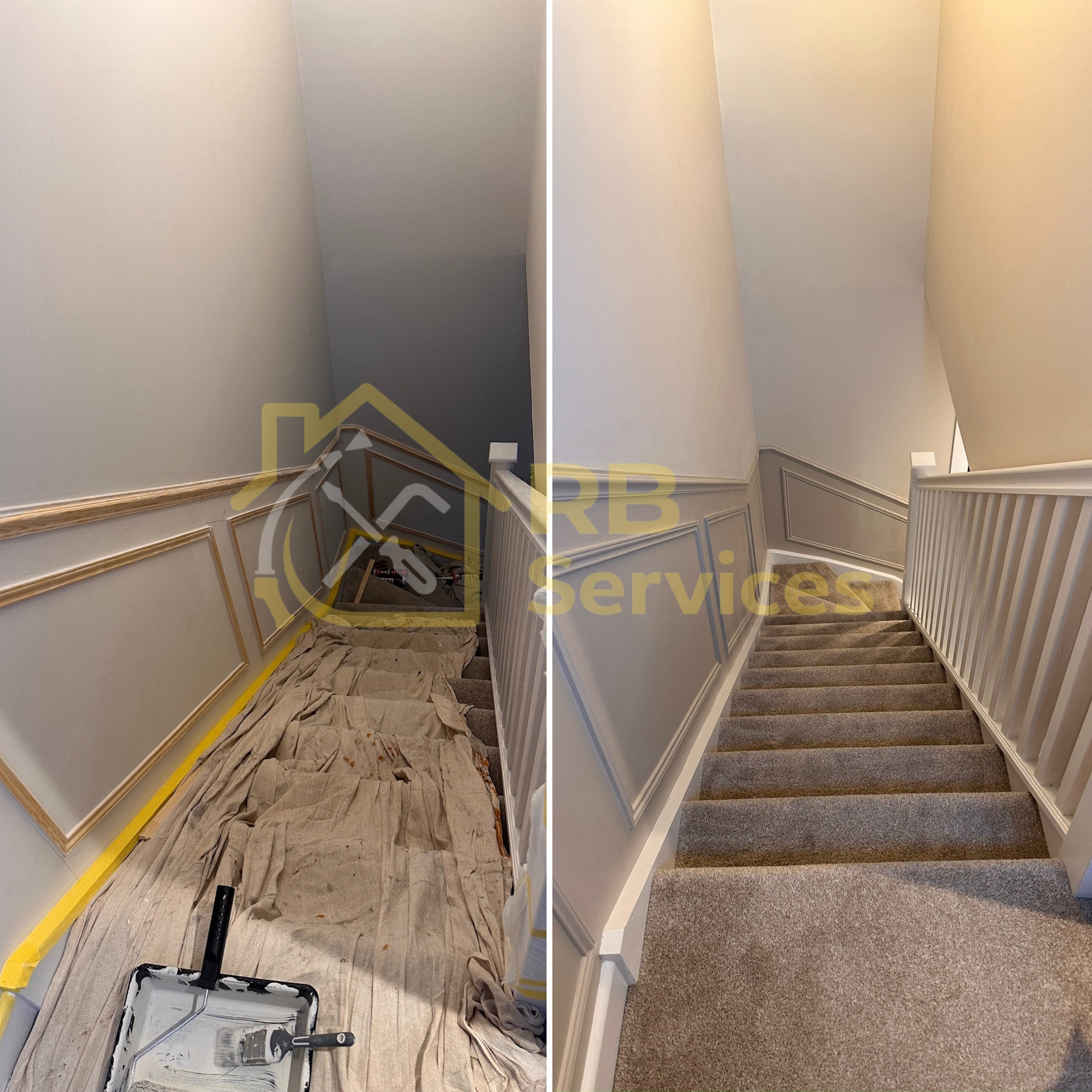 Hallway lower panelling and full paint