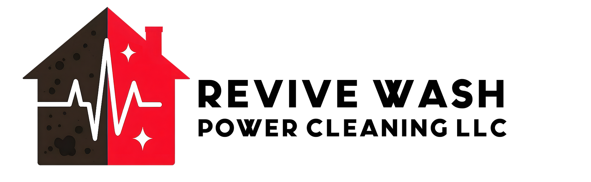 A logo for a cleaning company called revive wash power cleaning llc.