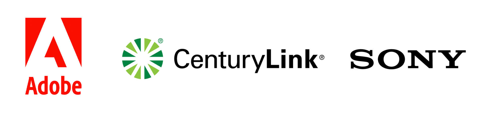Logo Bar with Adobe logo, CenturyLink logo, and Sony logo