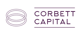 The corbett capital logo is purple and has two circles in it.