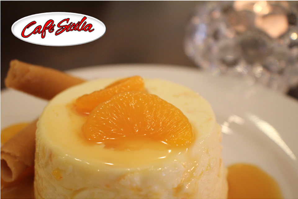 Orange Bavarian cream dessert, worthy of a dinner party.