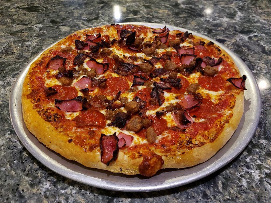 Pizza Meal On Steel Tray