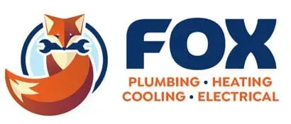 A logo for fox plumbing heating cooling and electrical