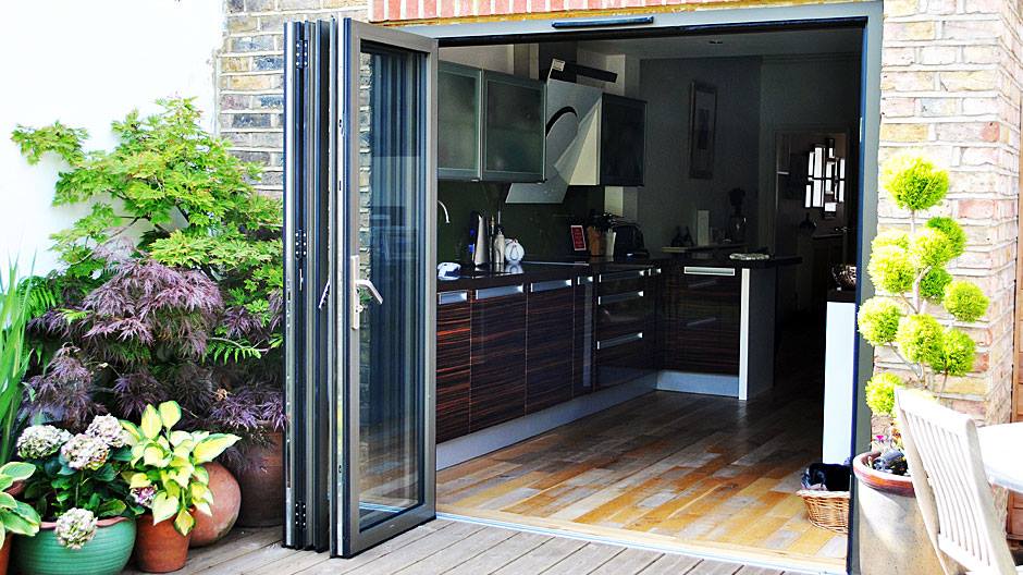 grey bi folding doors