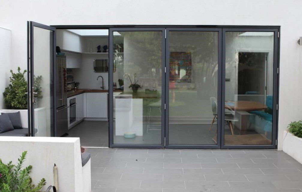 gray bi fold doors