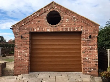 golden oak roller shutter garage door fitted in Goole