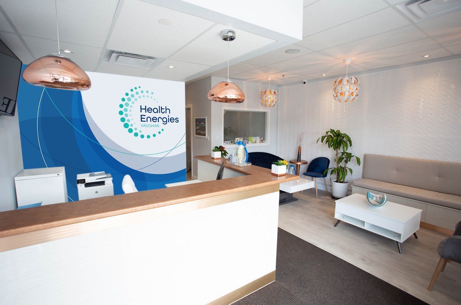 Health Energies Vaughan - Reception Calming, inviting atmosphere at Health Energies Vaughan wellness centre