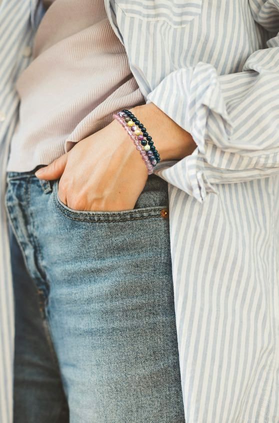 Garden Stack ~ Gemstone Bracelet Trio