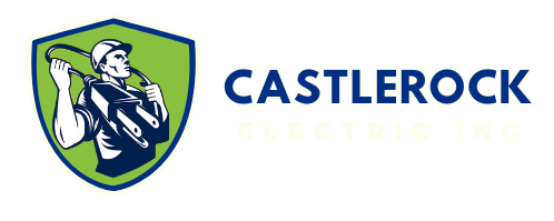 The logo for castlerock electric inc. shows a man holding a tennis racquet.
