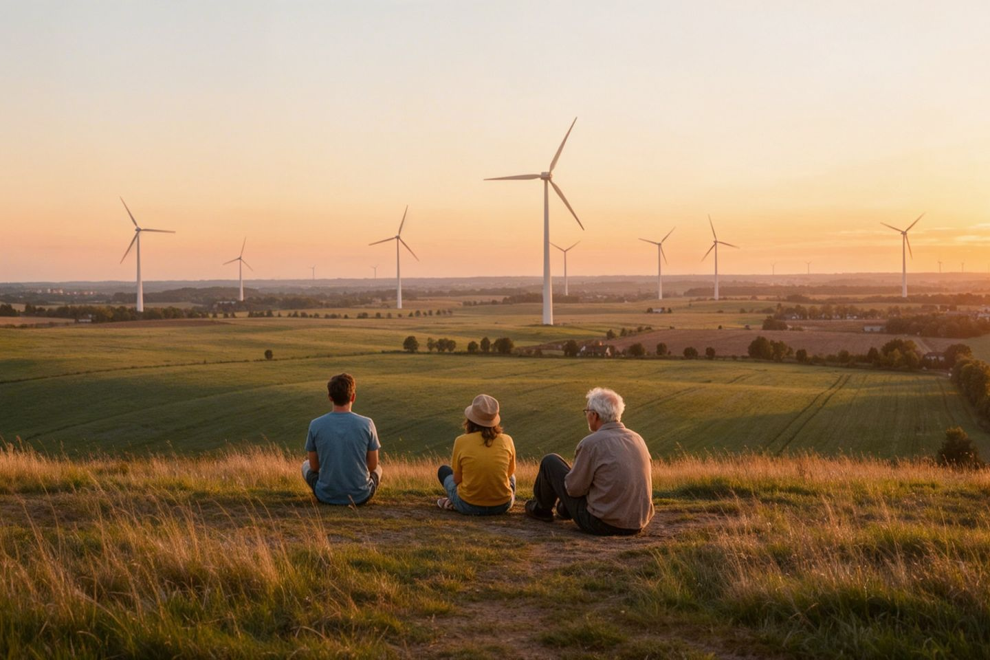 Blick in das Oldenburger Münsterland, Start in die Zukunft, Windkraftanlagen
