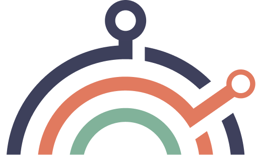 Drei Halbkreise, der äußere farbig um zu zeigen, dass es um die Themen dieses Kreises geht. 