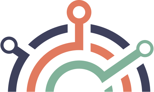 Drei Halbkreise, der mittlere ist farbig hervorgehoben, um zu zeigen, dass die Themen dieses Kreises die jetzt relevanten sind.