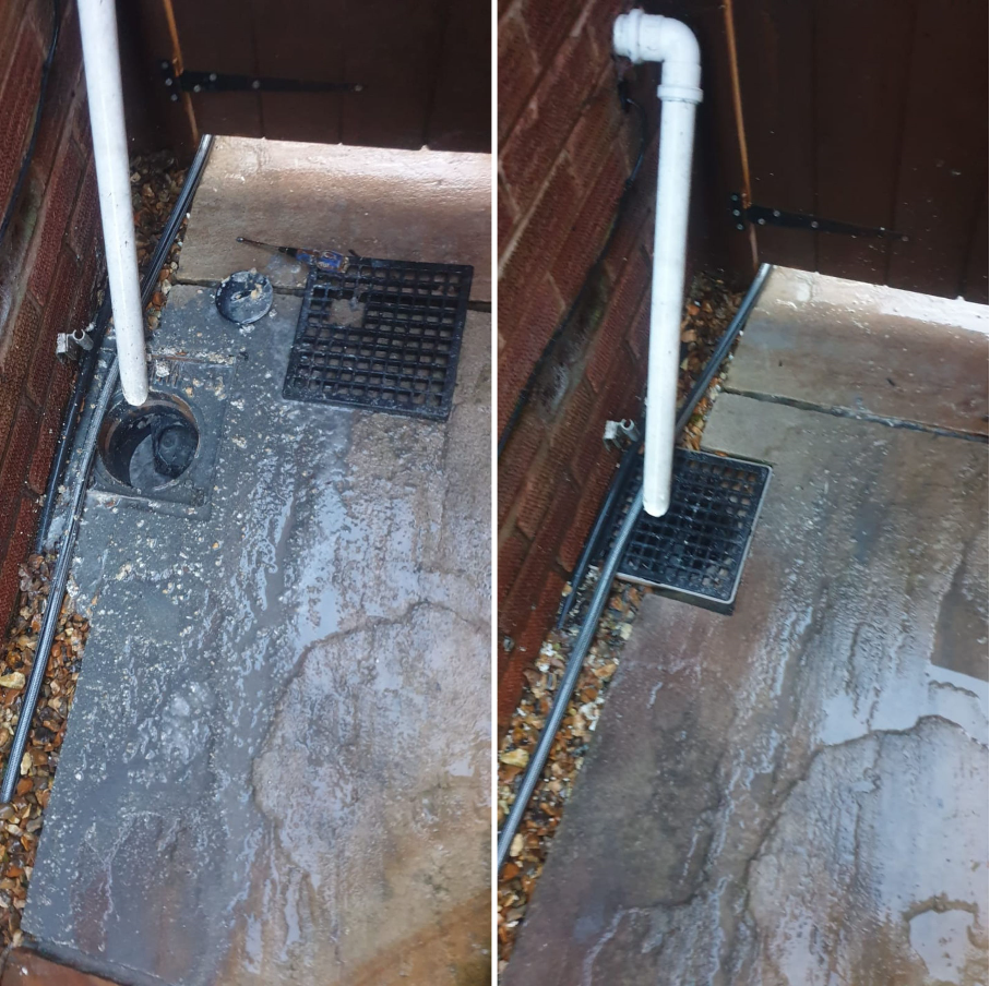 Before and after of drain services