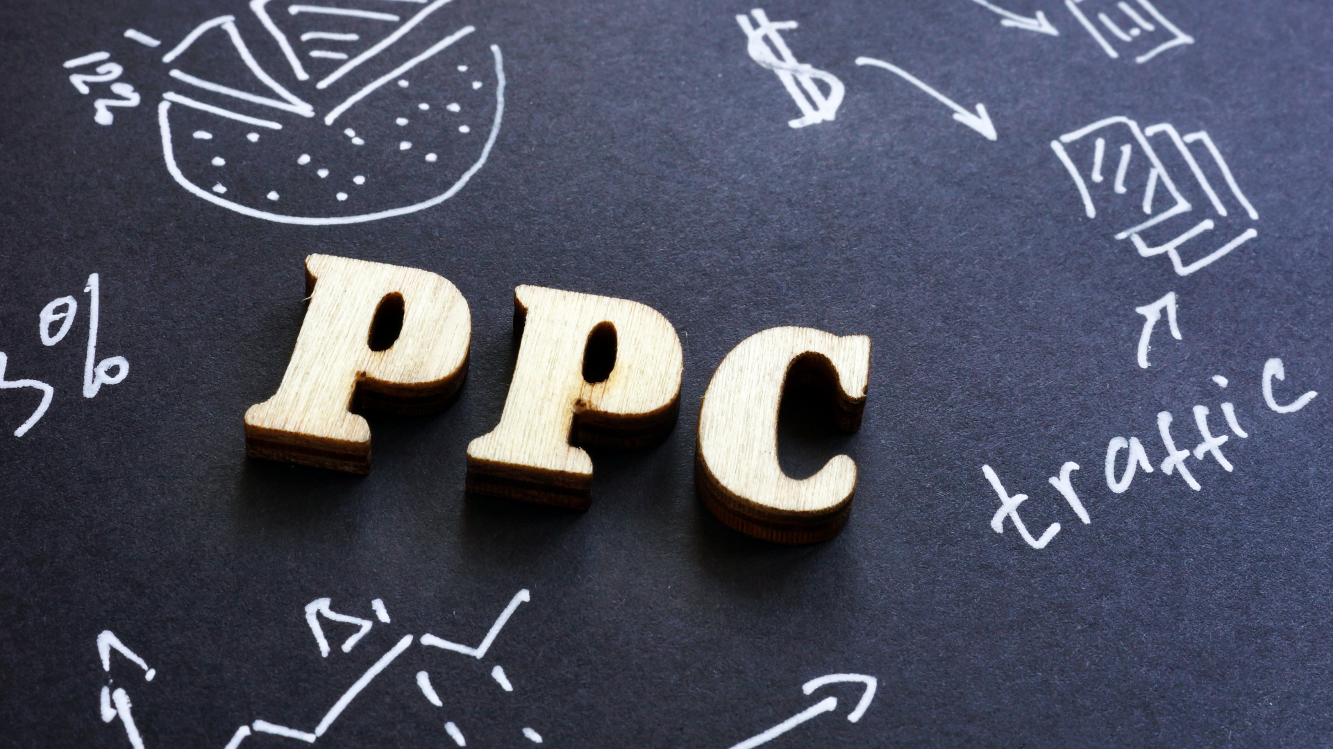 Amazon PPC strategies written on a blackboard illustrating professional pay-per-click management