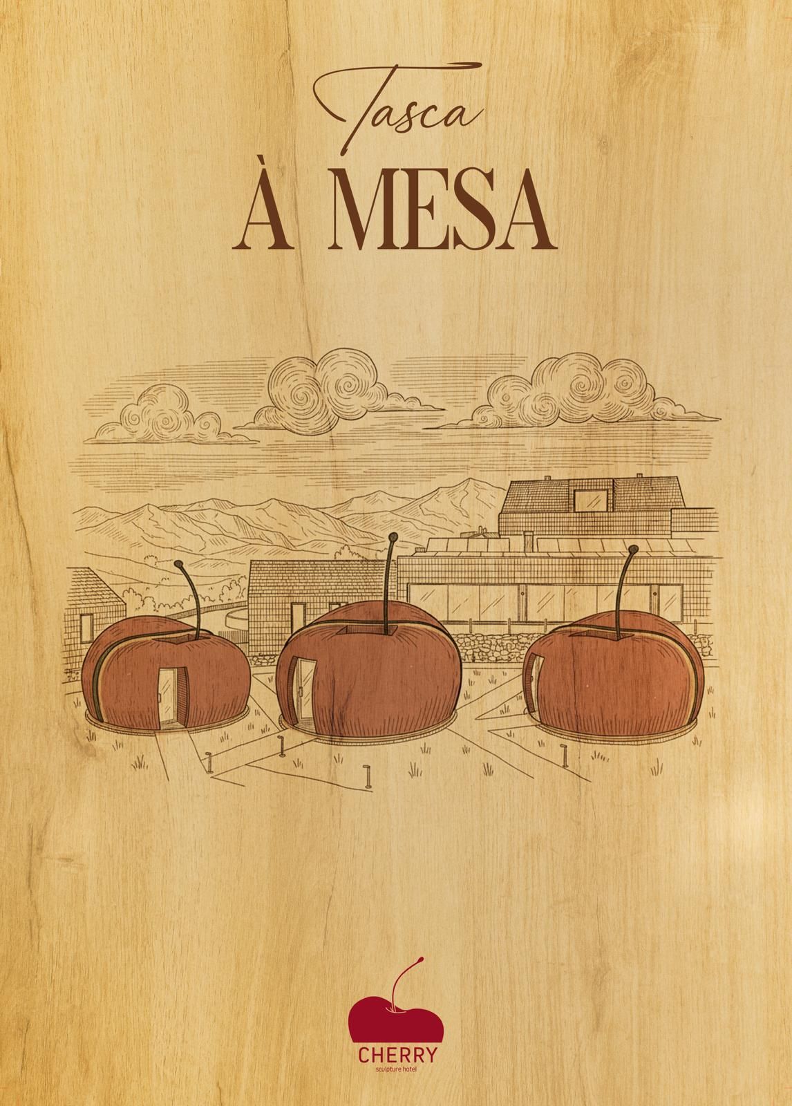 A drawing of a vineyard with tasca a mesa written on it