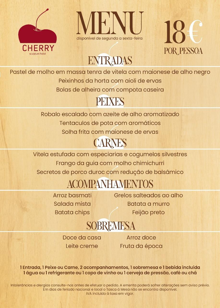 A menu for a restaurant with a mortar and pestle on it.