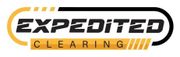 Logo of "Expedited Clearing" in black text with a yellow and black curved border.