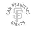 The logo for the san francisco giants is a gray logo on a white background.