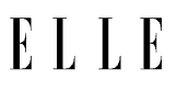 A black and white logo for elle magazine on a white background.
