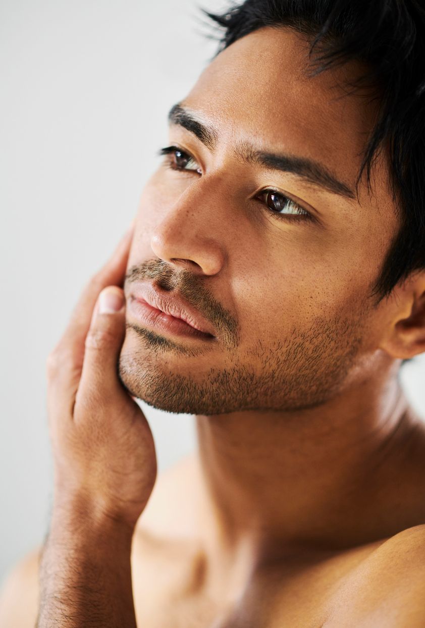 asian man with clear skin
