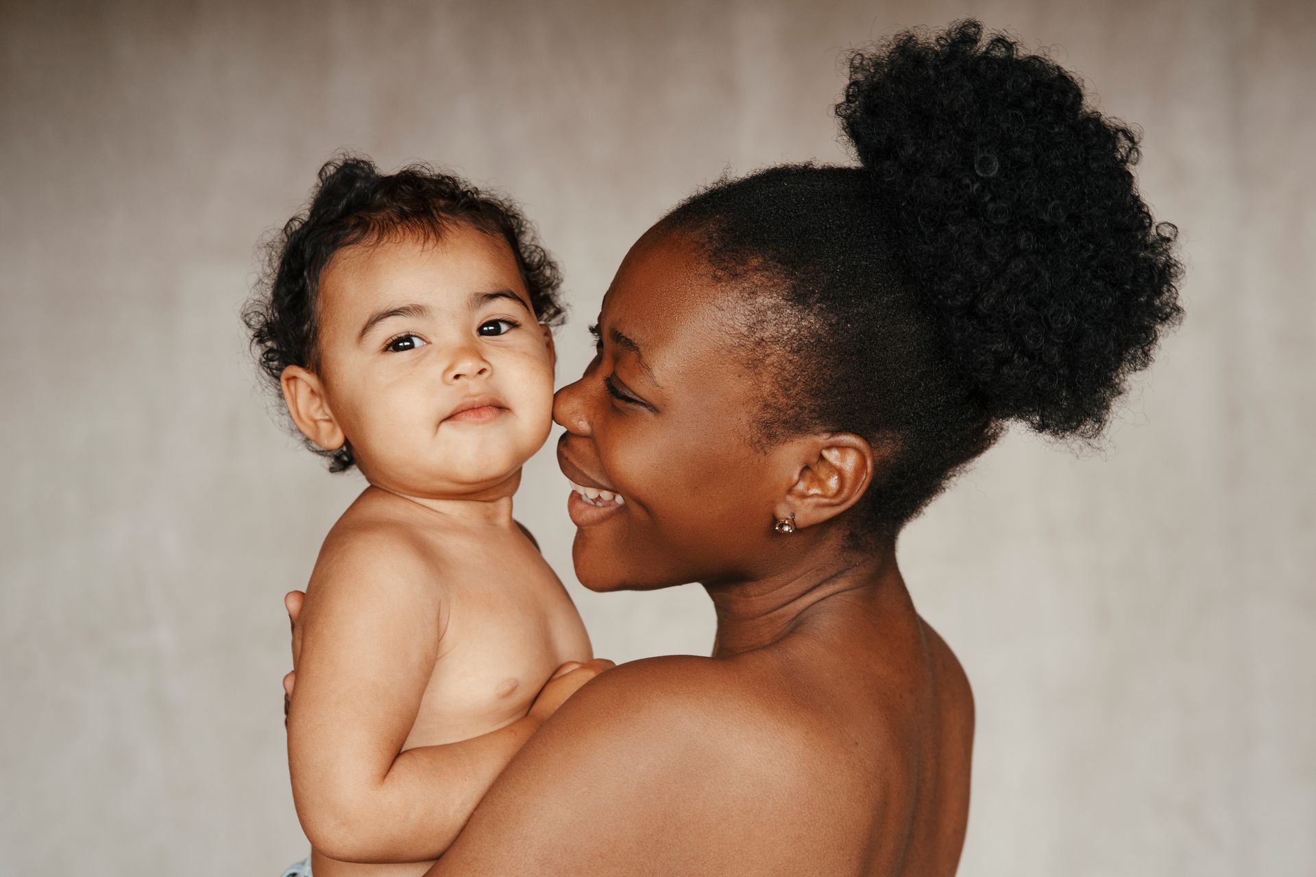 A woman with her baby