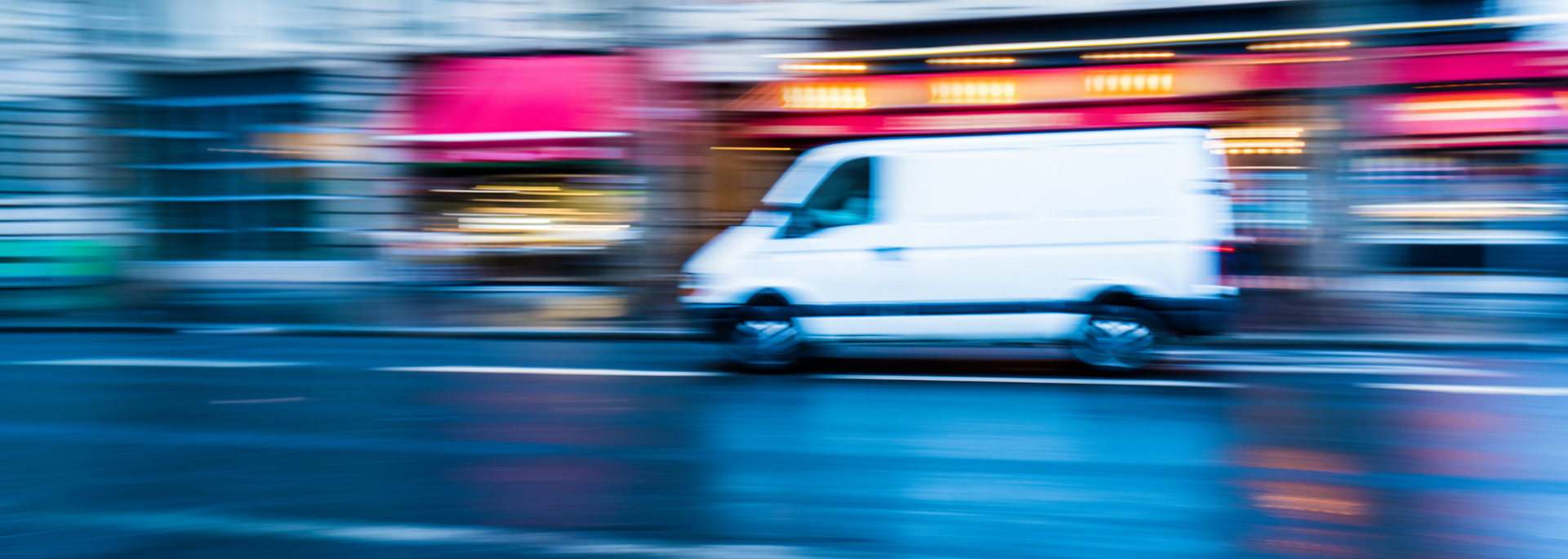 picture of a van being driven fast and carelessly