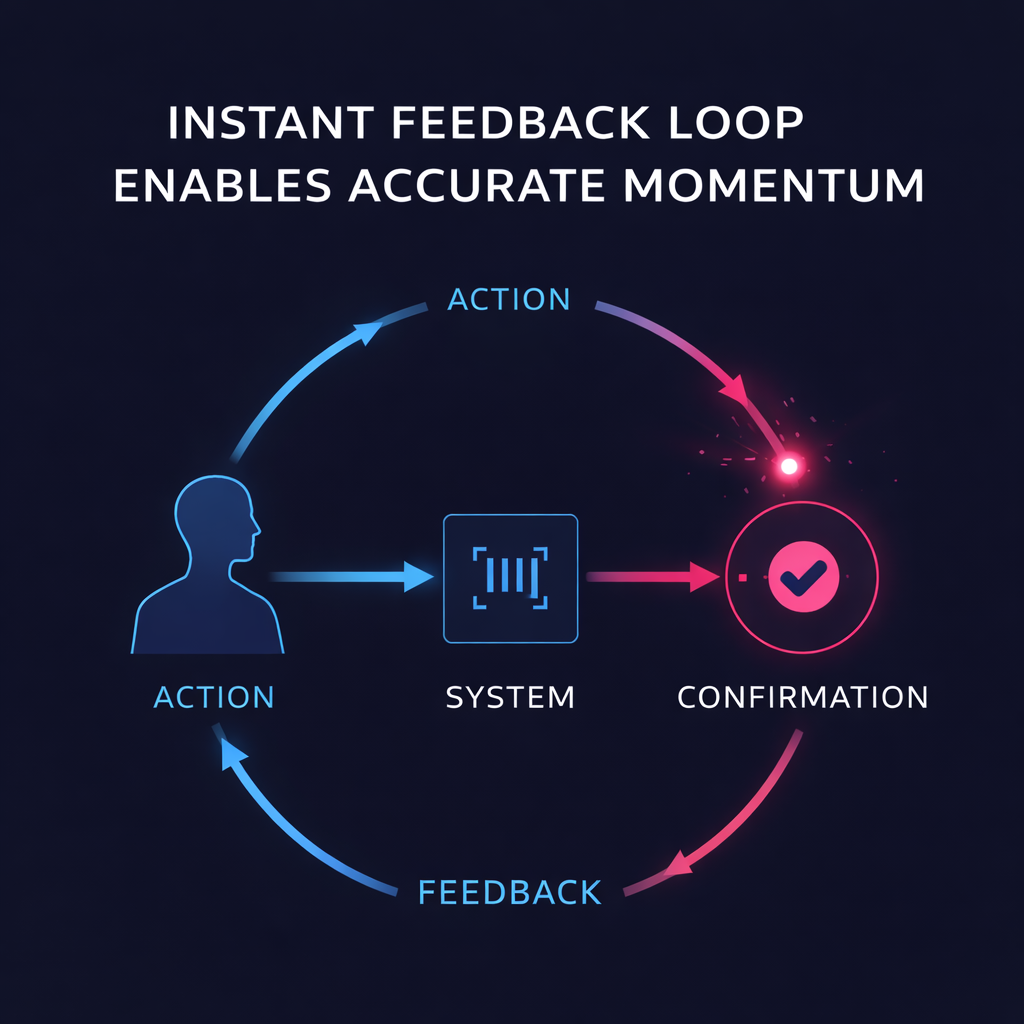 Workflow diagram showing instant feedback and confirmation supporting fast, accurate warehouse picking.