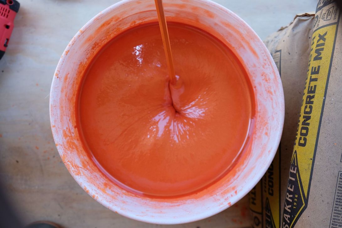 Epoxy coating being mixed for a flooring project by Archon Coatings in Tennessee