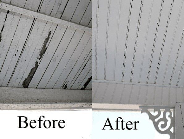 Porch Repair Before (left) and After (right) — Exterior Remodeling in Ocean City, NJ