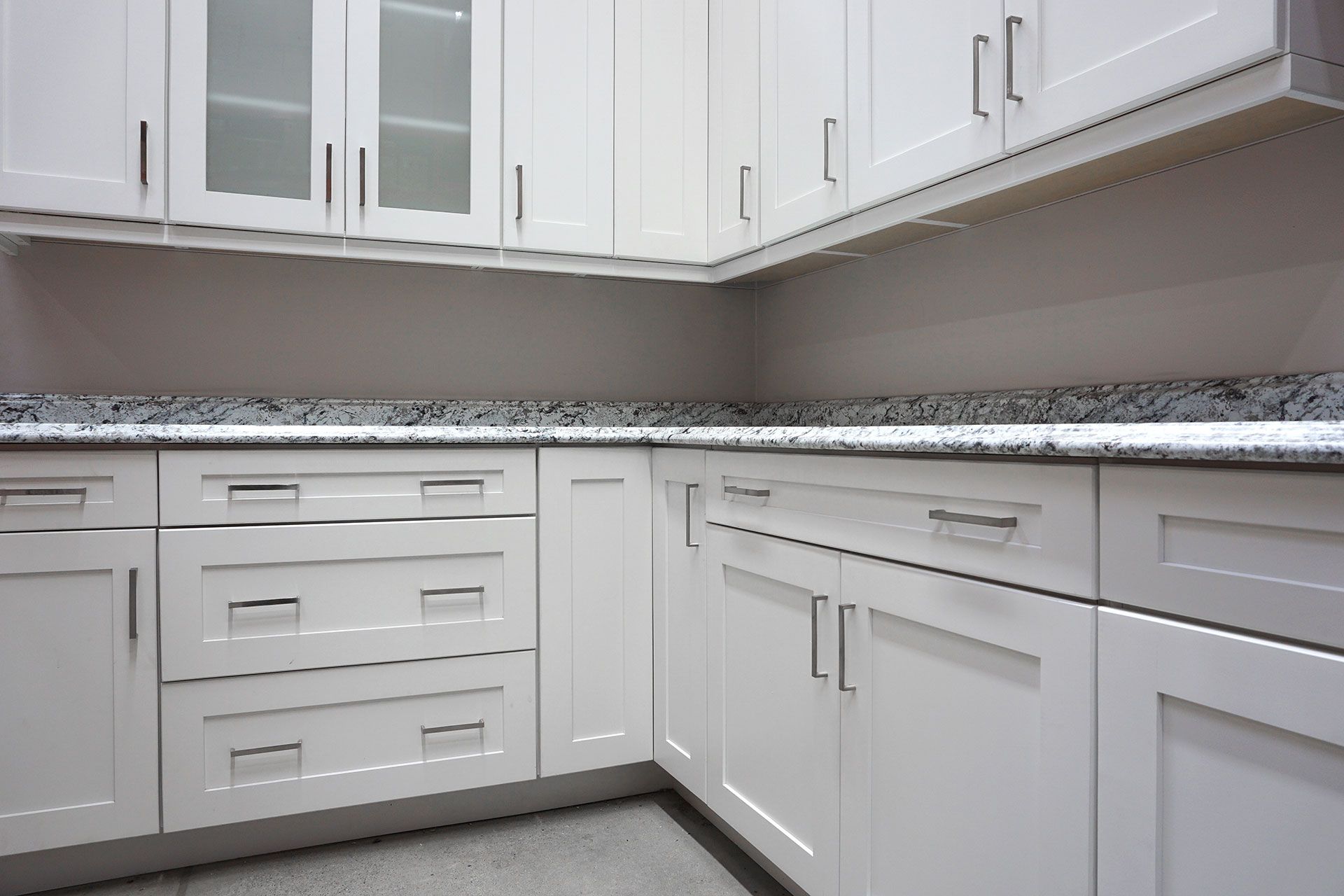 close up on white cabinet in modern kitchen