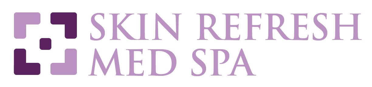 logo for skin refresh med spa - purple and white .